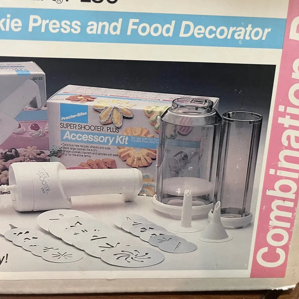 Vtg Proctor‎ Silex Super Shooter Plus GC702 Cordless Cookie Press Combo Pack